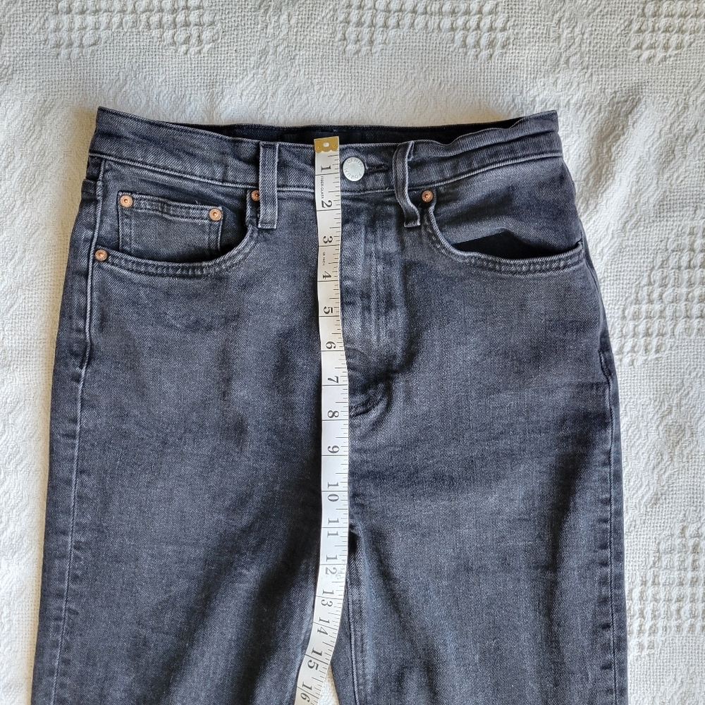 Denim Forum The Twiggy High Rise Flare 28L High-Waisted Flared Jeans- Black - Picture 8 of 12